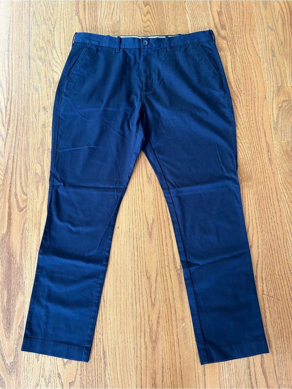 New J Crew Mens Navy Blue Athletic Slim Fit Flex Chino Pants  sz 38 x 32